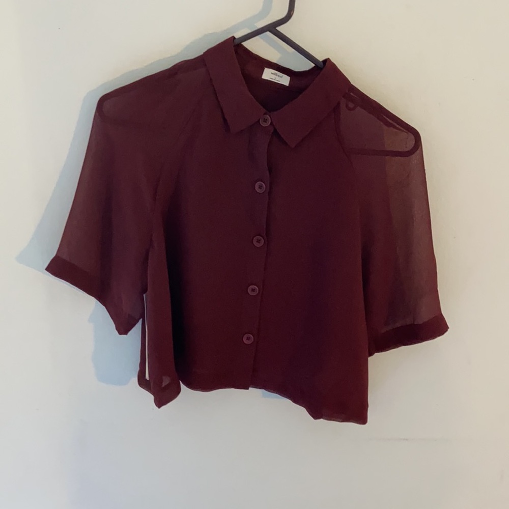 Aritzia Henrietta Cropped Button Down Top